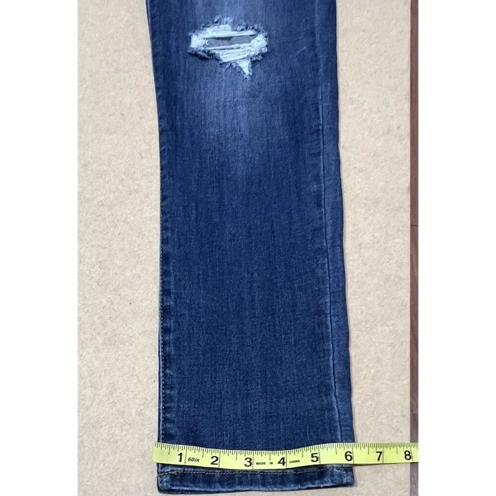 Judy Blue Women 1/25 Boyfriend Jeans Blue Relaxed Distressed Stretch Zipper - Picture 9 of 13